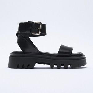 Lug sole leather sandal